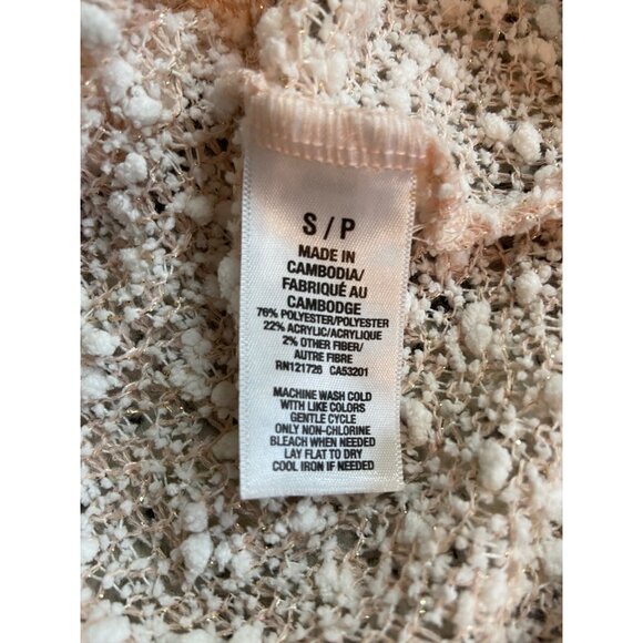 Aeropostale Womens Sweater Small Beige Long Sleeve Metallic Textured Minimalist - Picture 5 of 8